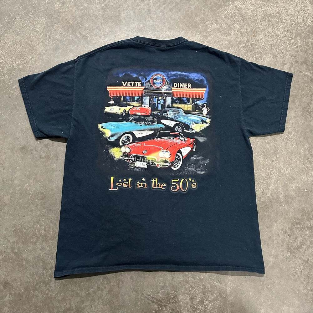Chevrolet Corvette Lost in the 50’s Diner Graphic Tee Gildan Ultra Cotton